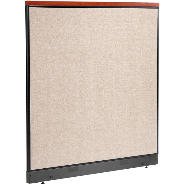 Interion By Global Industrial Interion Deluxe Non-Electric Office Partition Panel with Raceway, 60-1/4inW x 65-1/2inH, Tan 277565NTN - main